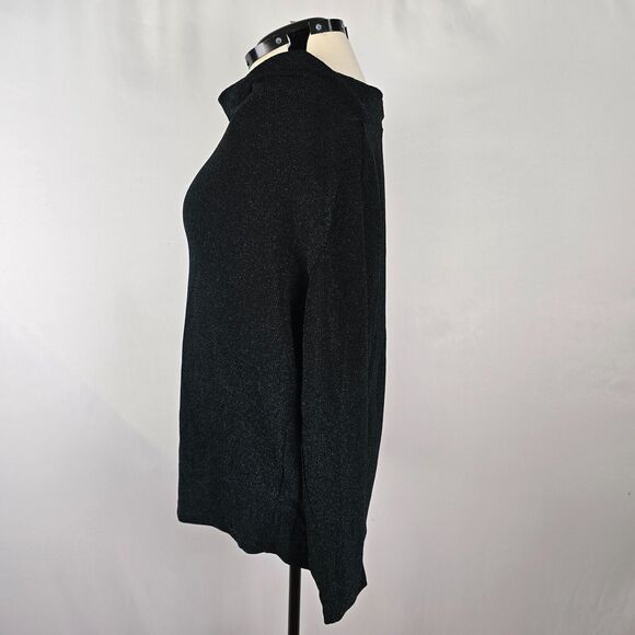 Grace Sweater Women's 1X Cowl Neck Long Sleeve Dark Green Metallic NWT - Picture 3 of 8